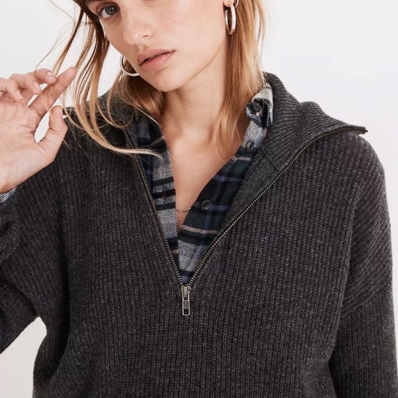 Madewell Merino Wool Glenbrook Half-Zip Pullover Sweater - Picture 1 of 10